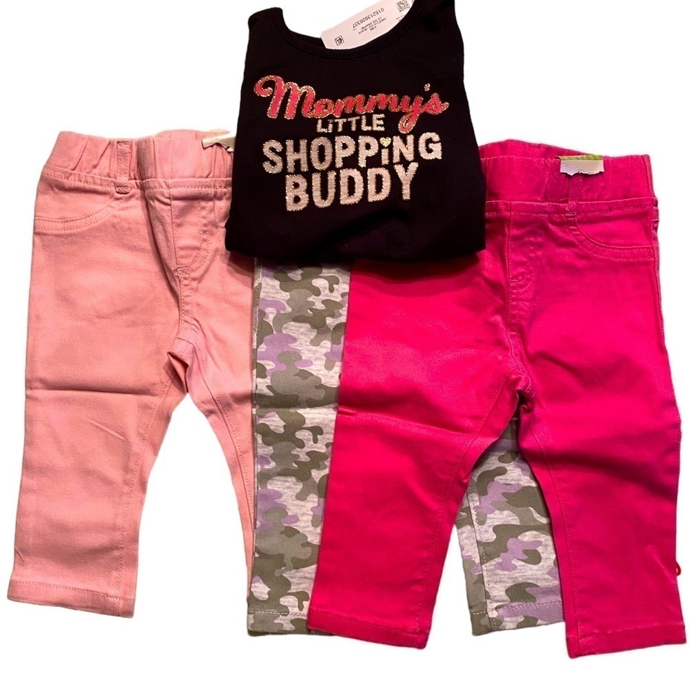 Garanimals infant baby bundle set of 4 long sleeve one piece 3 leggings NWT O-20